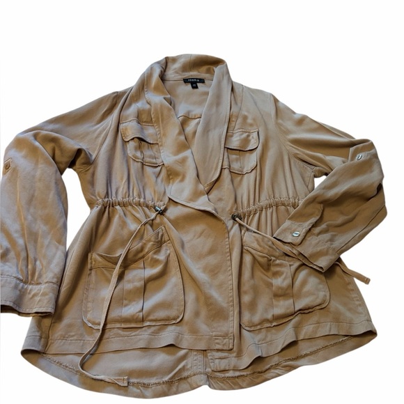 Torrid Drape Front Anorak jacket, utility tie front drawstring -Size 00/10-M/L - Picture 7 of 13